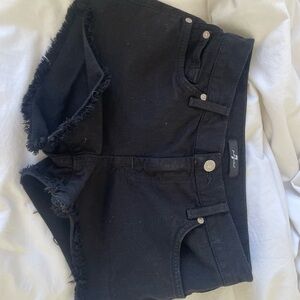 7 For All Mankind Black Jean Shorts